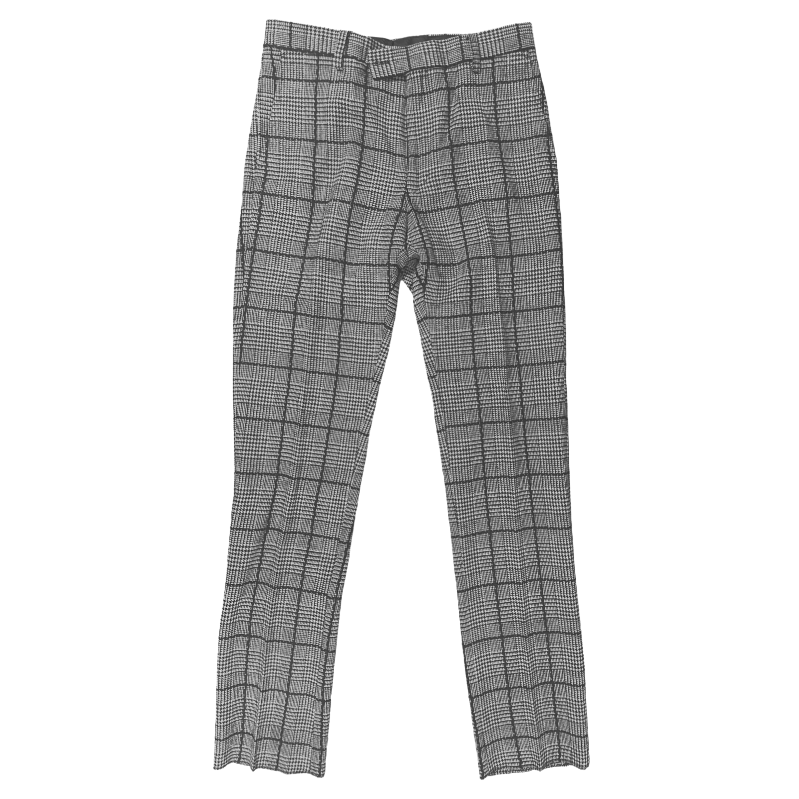 Inserch Men’s Black & White Glen Plaid Dress Pants