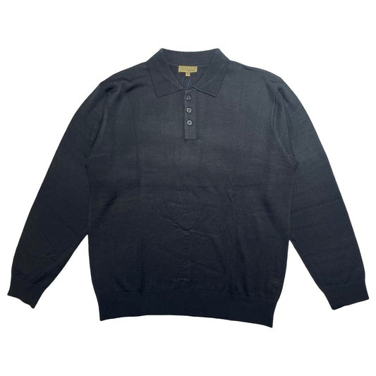 Inserch Men’s Black Long-Sleeve Polo Sweater