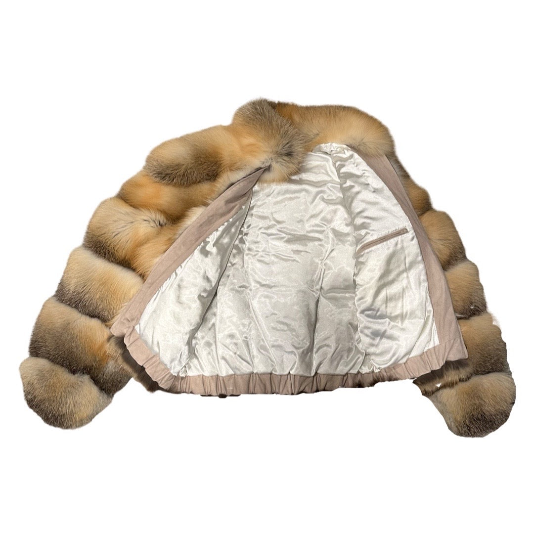 Kashani Men's Natural Red Arctic Spliced Fox Fur Coat - Dudes Boutique