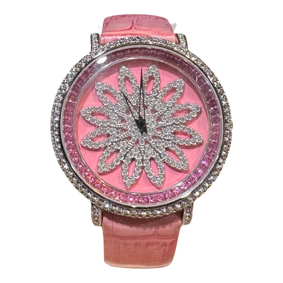 b.b.Simon 'Classic' Fully Loaded Crystal Watch - Pink - Dudes Boutique