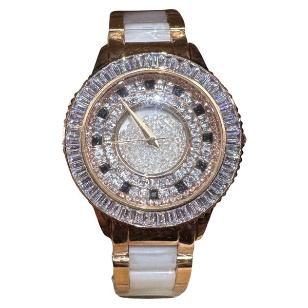 b.b.Simon 'Baguette' Fully Loaded Crystal Watch - Gold - Dudes Boutique