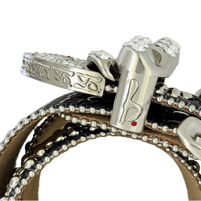 b.b. Curb Chain Helix – Black/Clear Crystal Belt