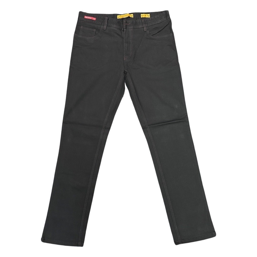 Enzo Alpha-359 Red Stitched Black Denim Jeans - Dudes Boutique