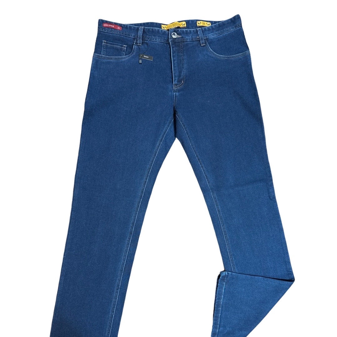 Enzo Alpha-347 Blue High End Denim Pants - Dudes Boutique