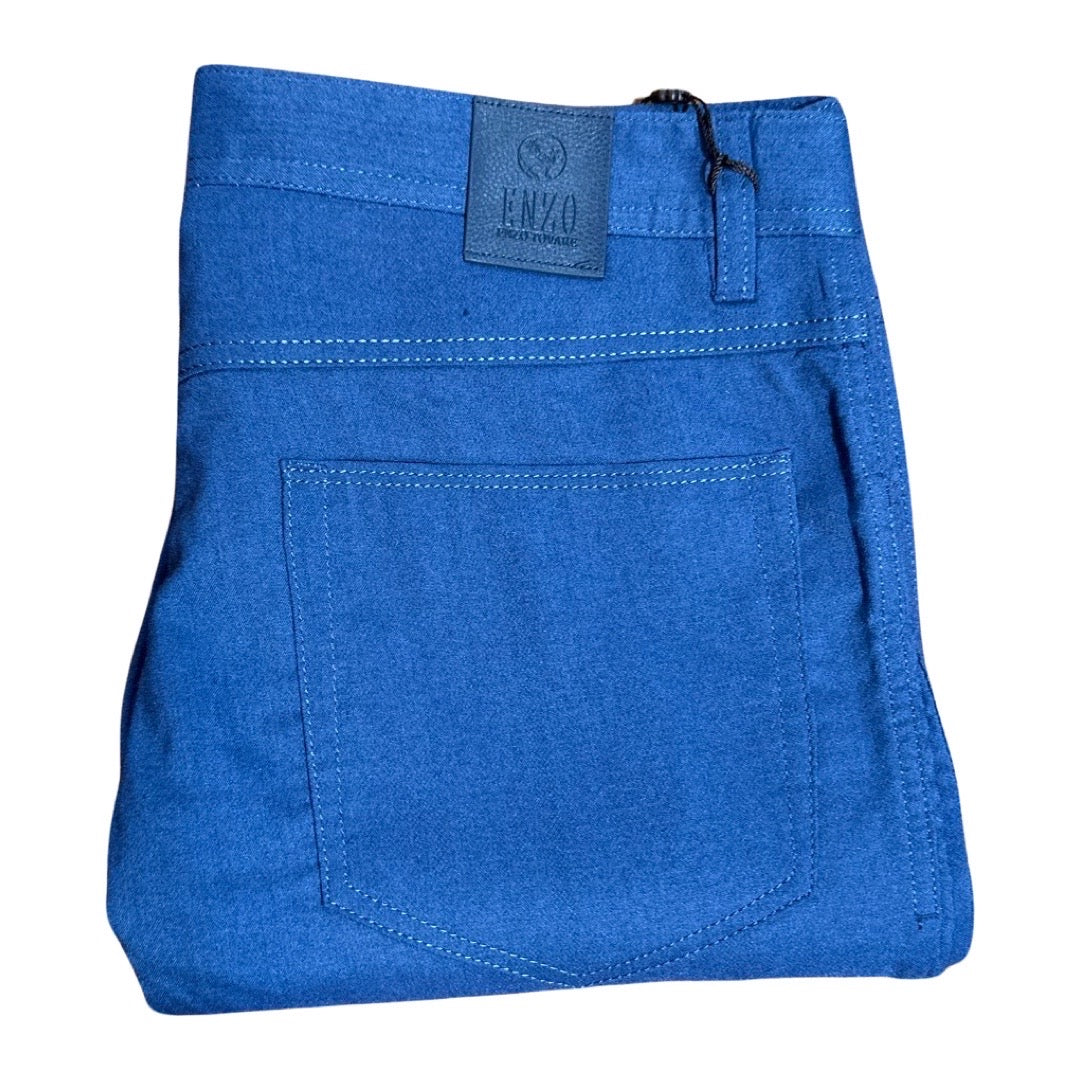 Enzo Alpha-357 Marine Blue High End Pants - Dudes Boutique