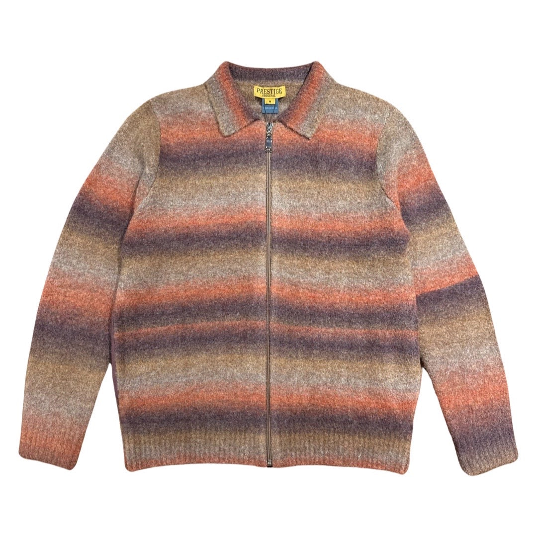 Prestige Tri Color Wool Zip Up Sweater - Dudes Boutique