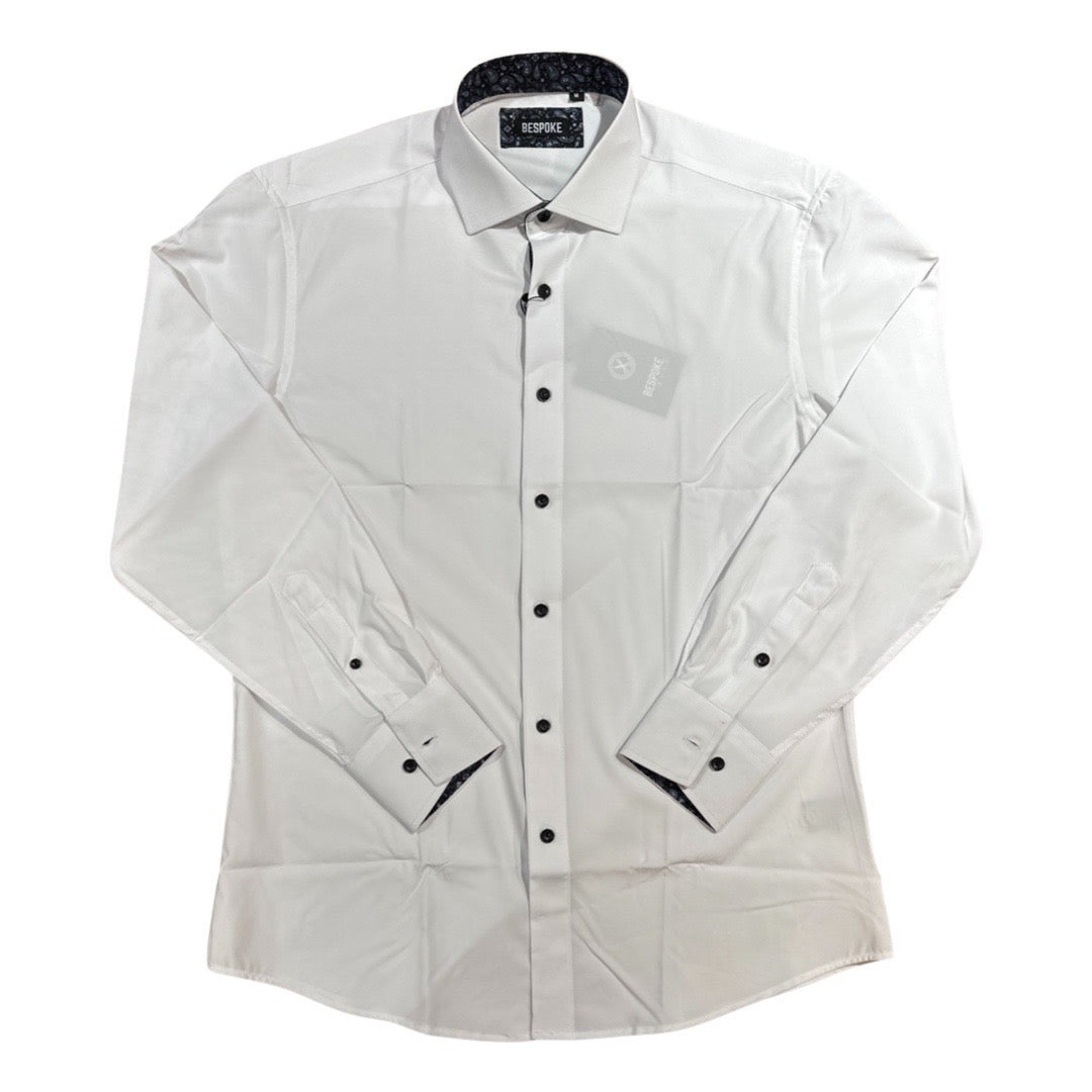 Bespoke Moda White High End Button Up Shirt - Dudes Boutique