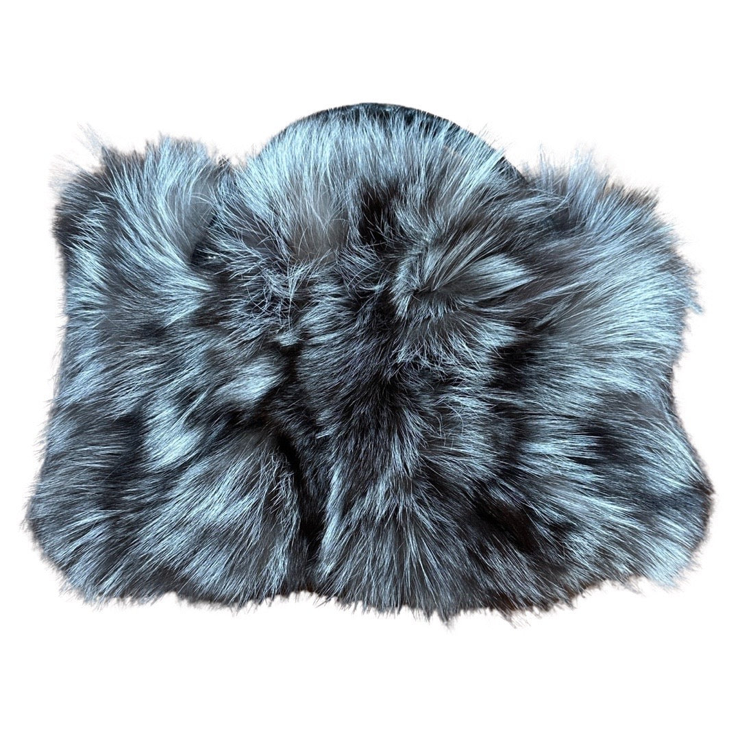 Volare Ladies Silver Fox Fur Handbag - Dudes Boutique