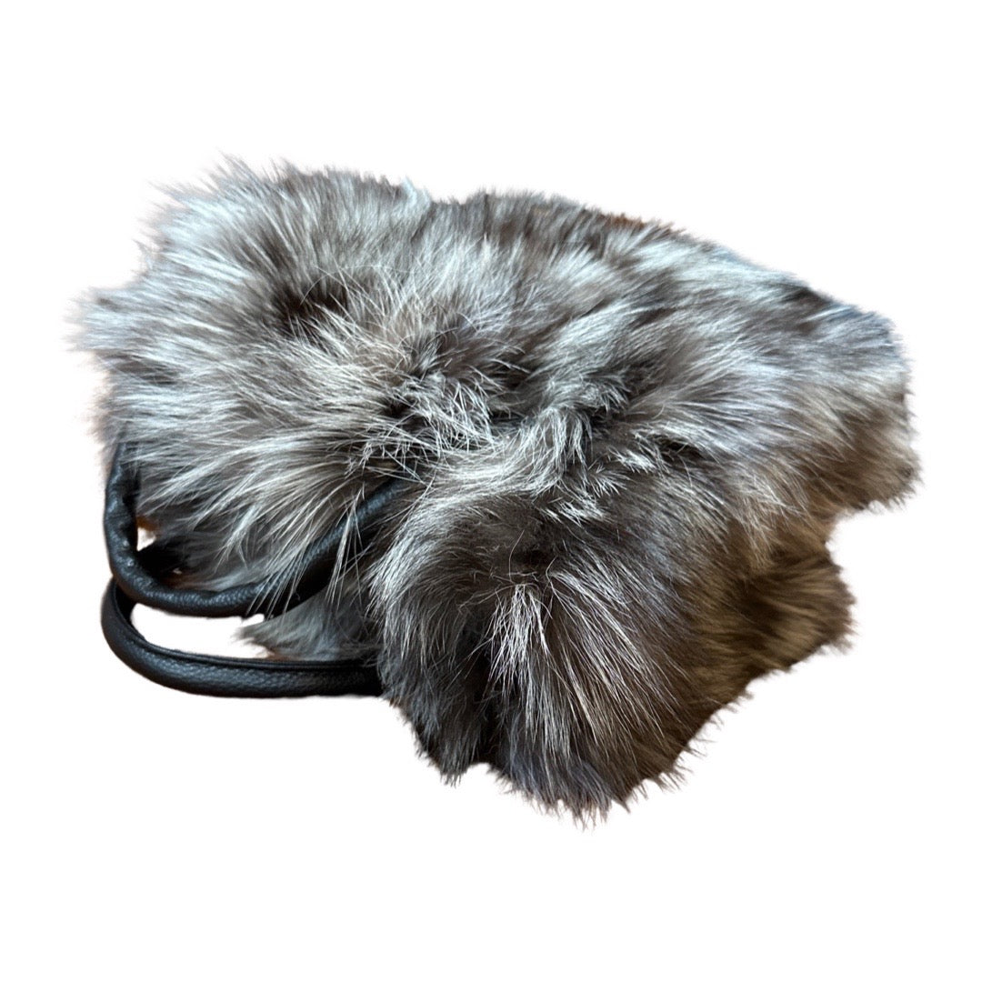 Volare Ladies Silver Fox Fur Handbag - Dudes Boutique