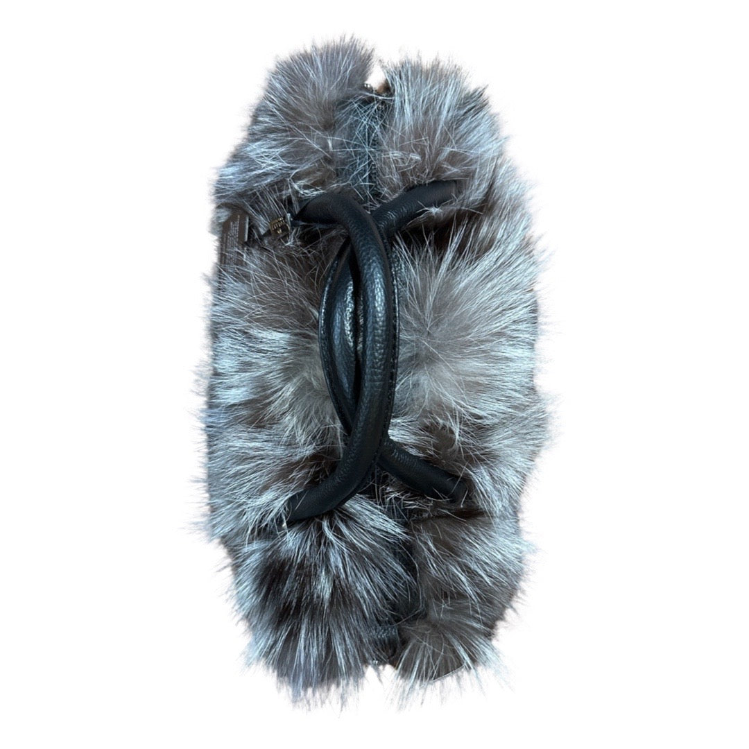 Volare Ladies Silver Fox Fur Handbag - Dudes Boutique