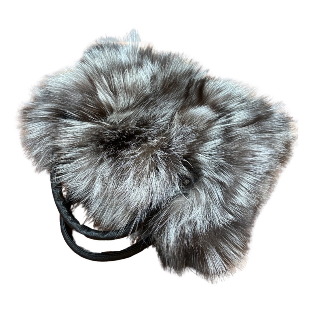 Volare Ladies Silver Fox Fur Handbag - Dudes Boutique