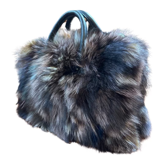 Volare Ladies Multi-Color Fox Fur Handbag - Dudes Boutique