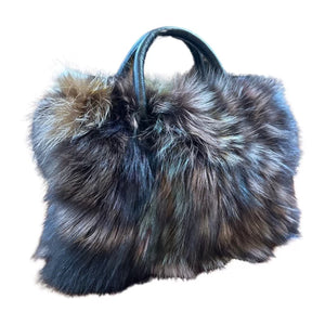 Volare Ladies Multi-Color Fox Fur Handbag - Dudes Boutique