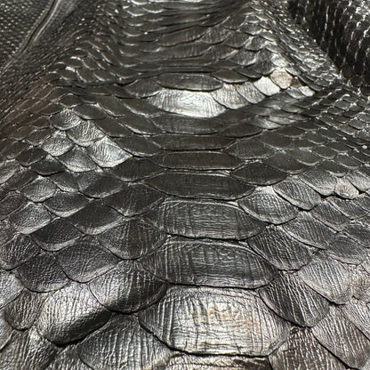 Kashani Black Python Detachable Fox Collar Bomber Jacket - Dudes Boutique