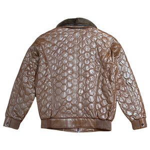 Barya NewYork Chocolate Quilted Lambskin Detachable Mink Collar Jacket - Dudes Boutique