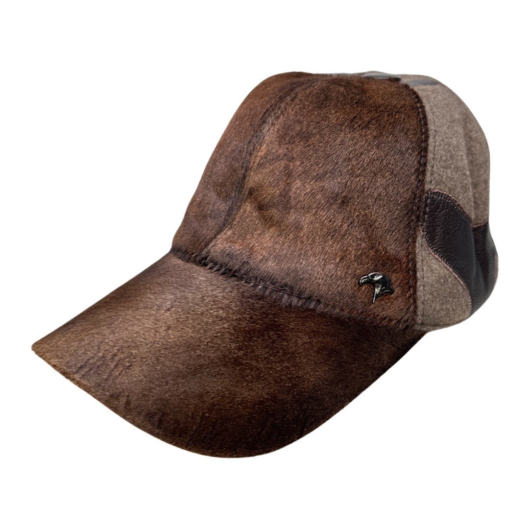 Kashani Brown Pony Hair / Yak Wool Base Ball Hat - Dudes Boutique