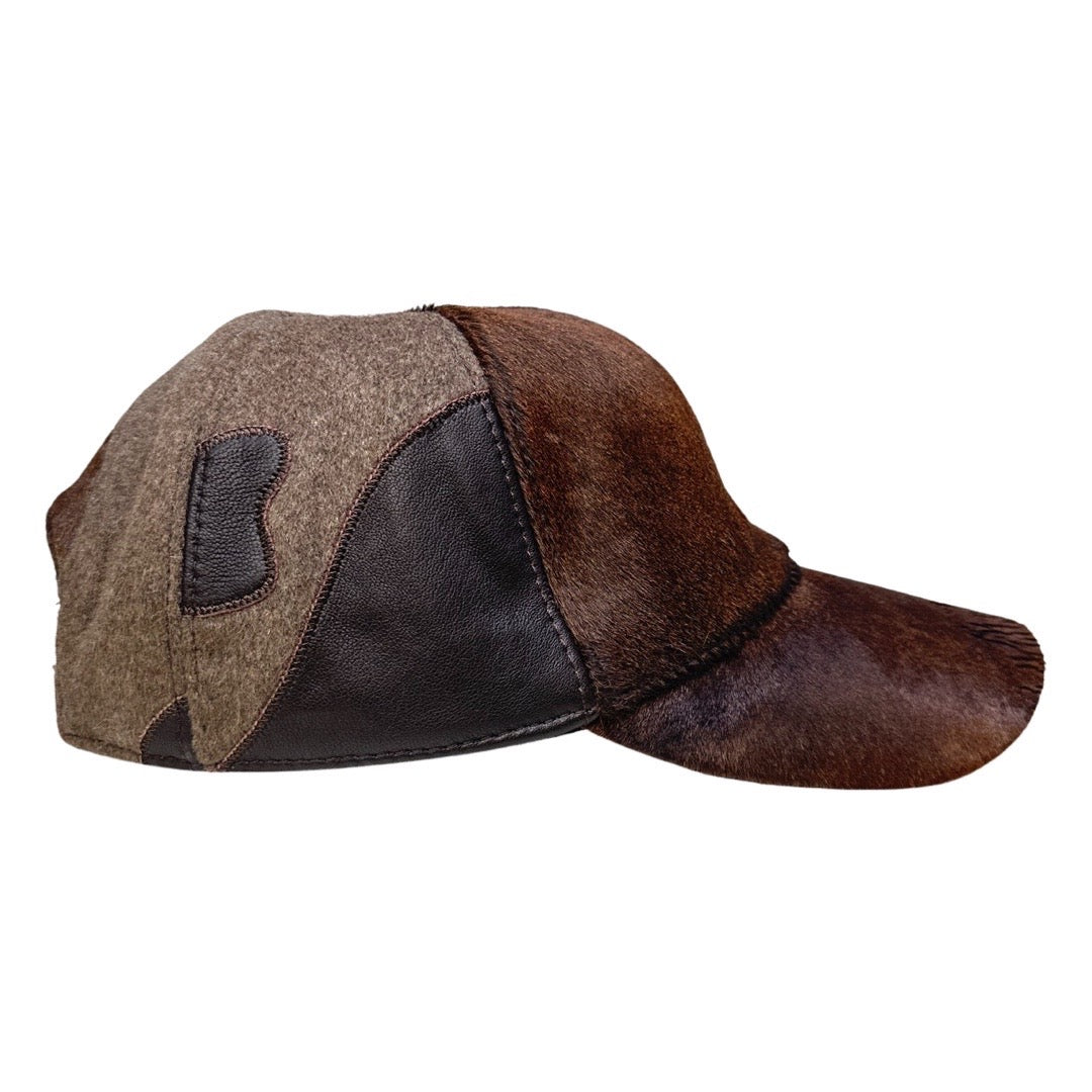 Kashani Brown Pony Hair / Yak Wool Base Ball Hat - Dudes Boutique