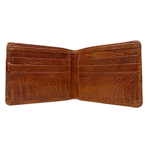 Kashani Cognac Ostrich Leg Bi-Fold Wallet - Dudes Boutique