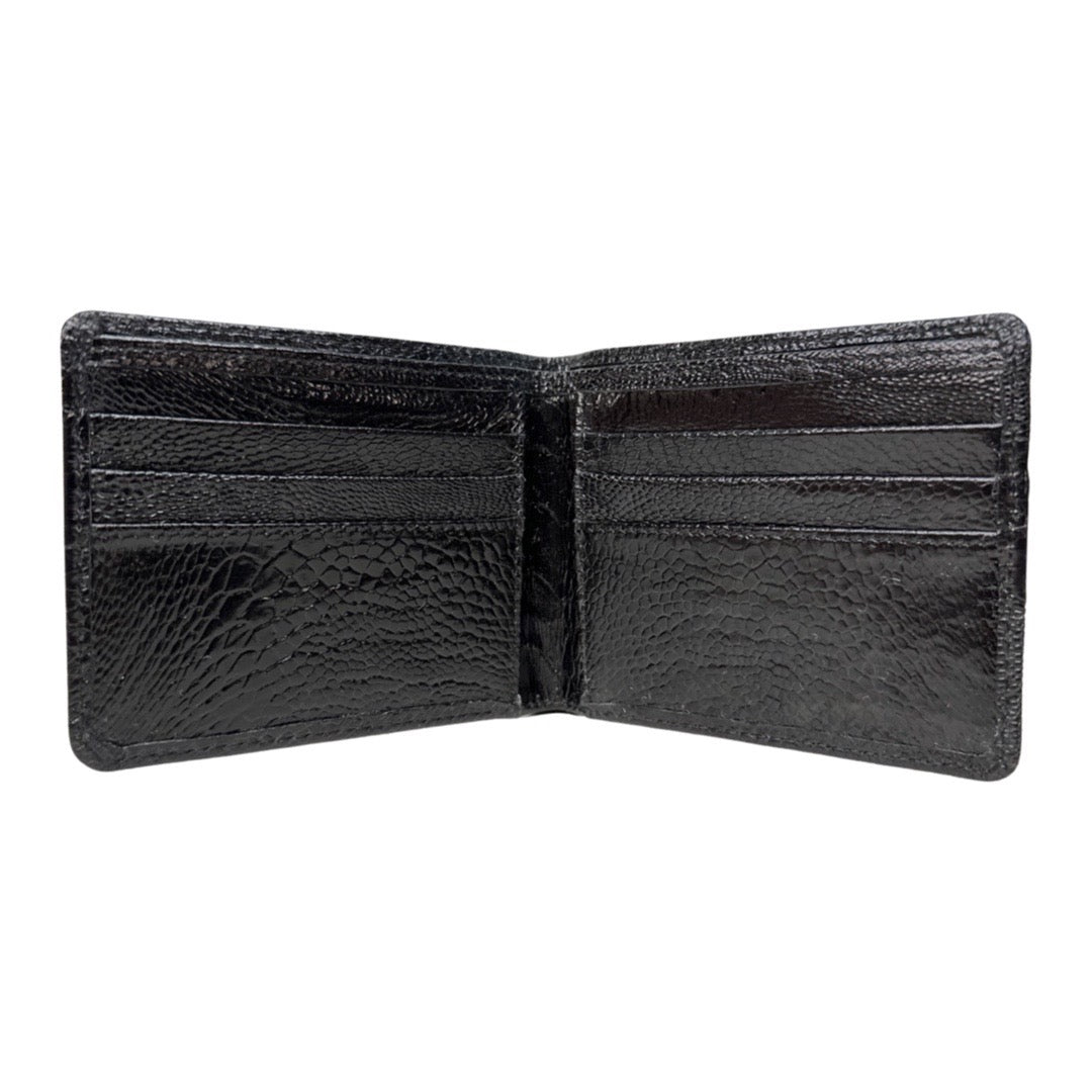 Kashani Black Ostrich Leg Bi-Fold Wallet - Dudes Boutique