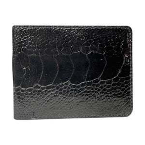 Kashani Black Ostrich Leg Bi-Fold Wallet - Dudes Boutique