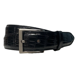 Kashani Black Classic Alligator Belly Belt - Dudes Boutique