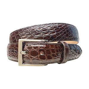 Kashani Brown Classic Alligator Belly Belt - Dudes Boutique