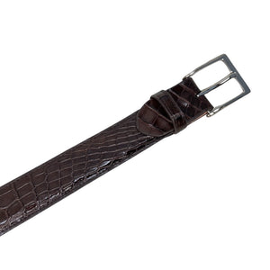 Kashani Brown Classic Alligator Belly Belt - Dudes Boutique