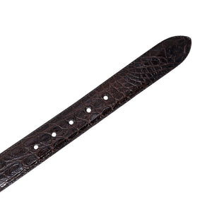 Kashani Brown Classic Alligator Belly Belt - Dudes Boutique