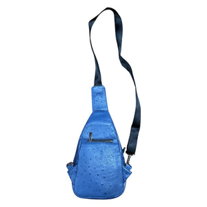 Kashani Indigo Blue Ostrich Crossbody Bag - Dudes Boutique