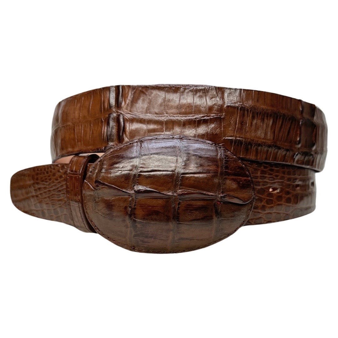 Los Altos Brown Crocodile Tail Belt - Dudes Boutique