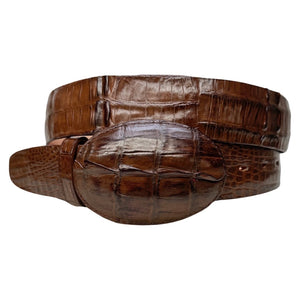 Los Altos Brown Crocodile Tail Belt - Dudes Boutique