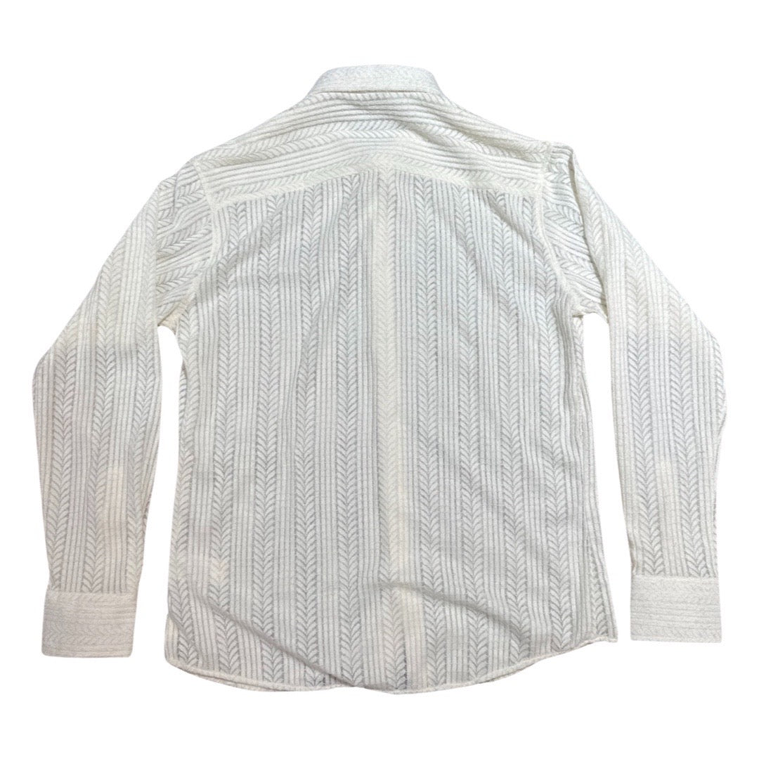 Barabas Ivory Cable Knit Button Up Shirt - Dudes Boutique