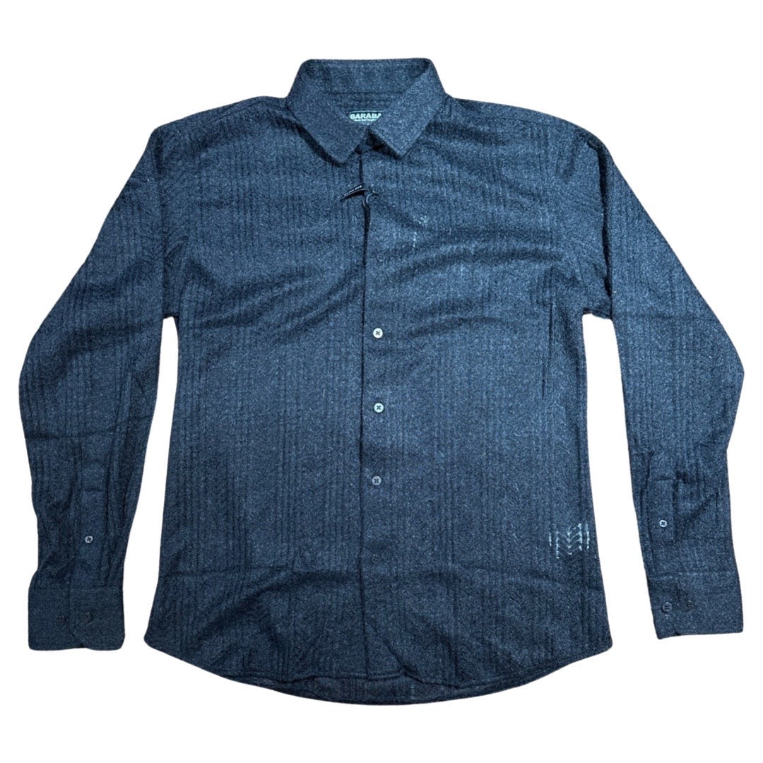 Barabas Black Cable Knit Button Up Shirt - Dudes Boutique