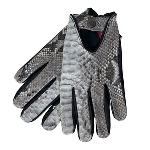 Kashani Natural Python Lambskin Leather Gloves - Dudes Boutique