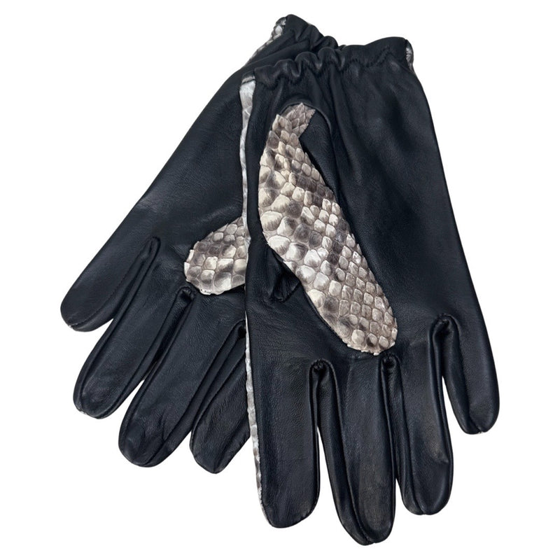 Kashani Natural Python Lambskin Leather Gloves - Dudes Boutique
