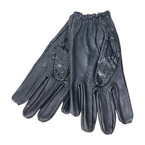 Kashani Black Python Lambskin Leather Gloves - Dudes Boutique