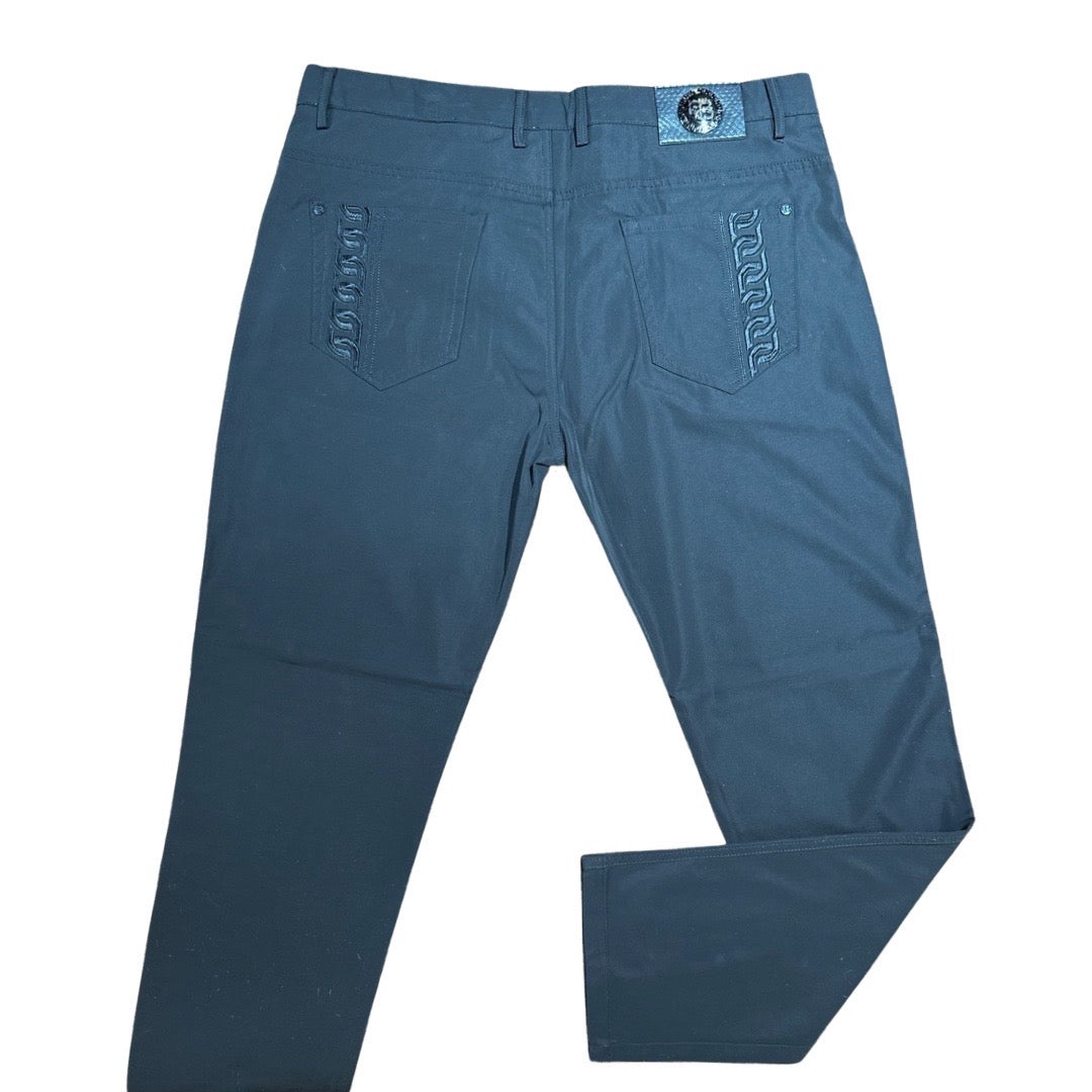 Barocco Slate Black Cable Pattern Pants - Dudes Boutique