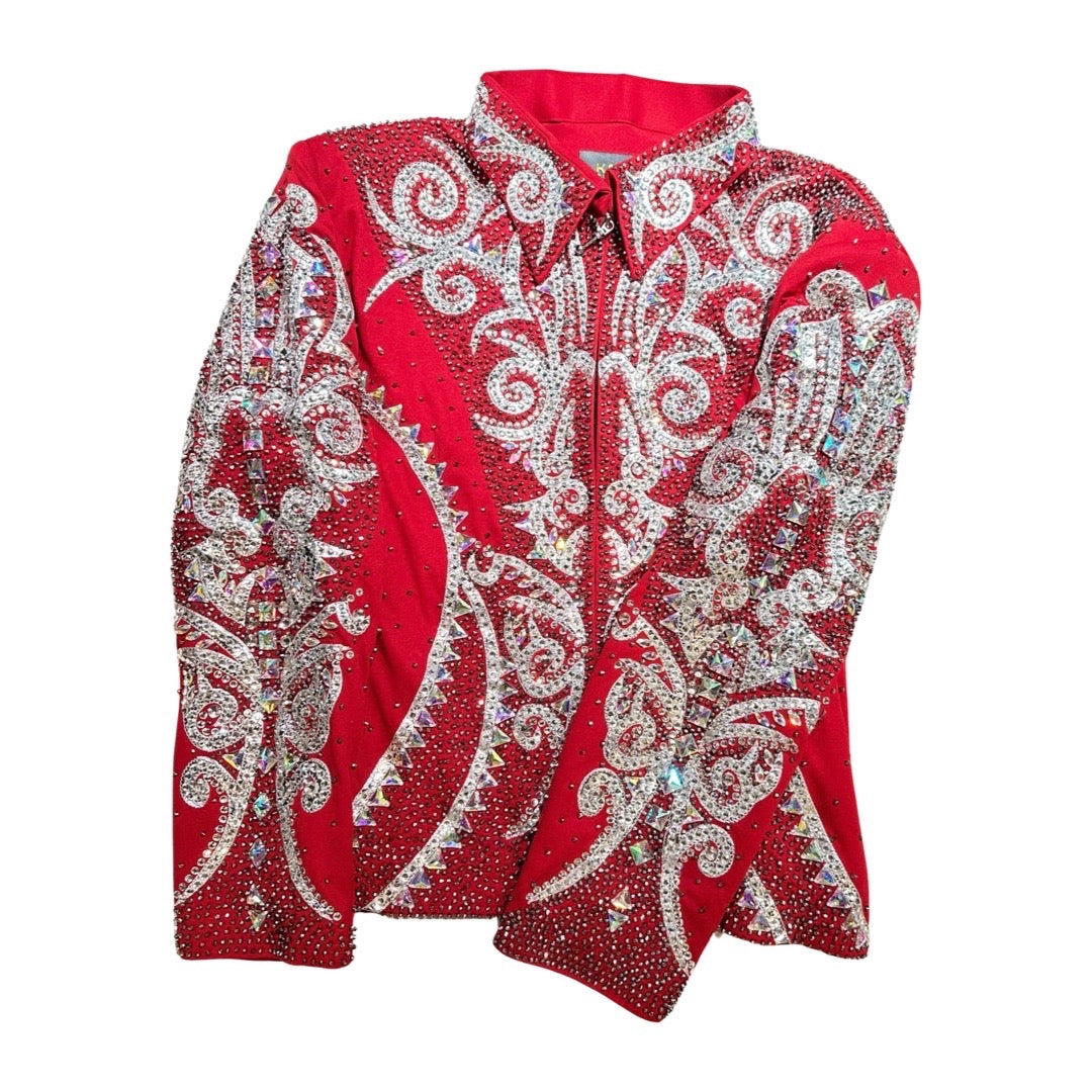 Kashani Red Silver Kingdom Hyper Crystal Jacket - Dudes Boutique