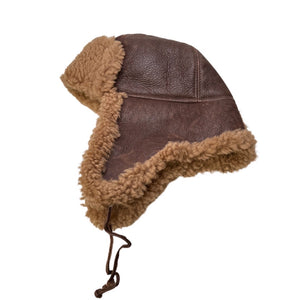 Kashani Chocolate Brown Shearling Aviator Hat - Dudes Boutique