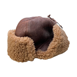 Kashani Chocolate Brown Shearling Aviator Hat - Dudes Boutique