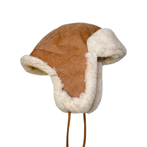 Kashani Tan Suede Shearling Aviator Hat - Dudes Boutique