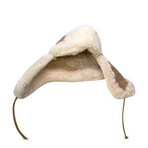 Kashani Tan Suede Shearling Aviator Hat - Dudes Boutique