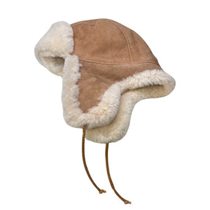 Kashani Tan Suede Shearling Aviator Hat - Dudes Boutique