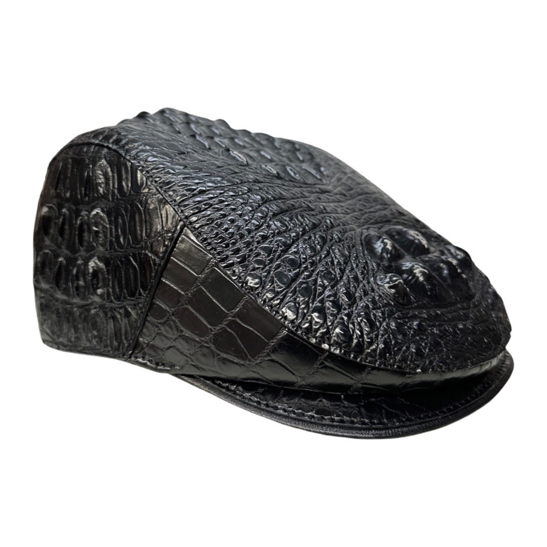 Kashani Black Hornback Alligator Herringbone Cap – Dudes Boutique