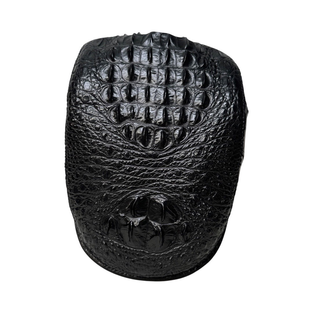 Kashani Black Hornback Alligator Herringbone Cap - Dudes Boutique