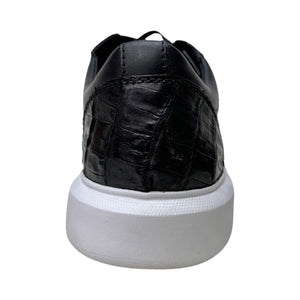 Los Altos Black Caiman Crocodile Low Top Sneakers - Dudes Boutique