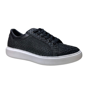 Los Altos Black Python Low Top Sneakers - Dudes Boutique