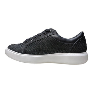 Los Altos Black Python Low Top Sneakers - Dudes Boutique