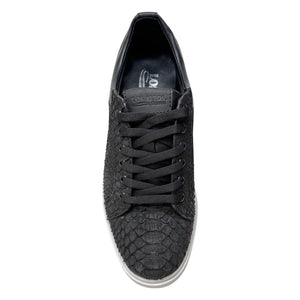 Los Altos Black Python Low Top Sneakers - Dudes Boutique