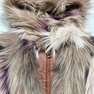 Kashani Ladies Multicolor Fox Fur Hooded Coat - Dudes Boutique